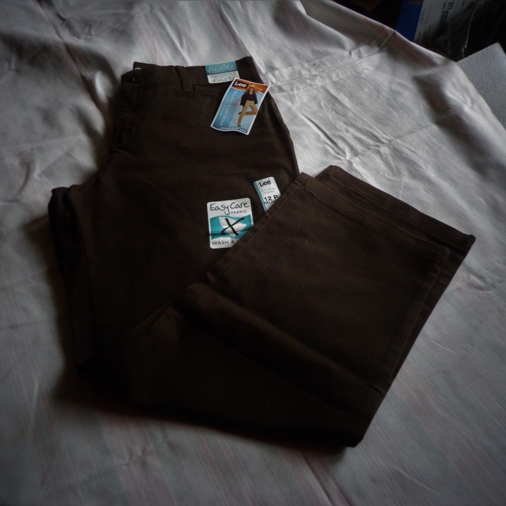 LEE RELAXED FIT DK BROWN COTTON/SPANDEX PANTS 12P